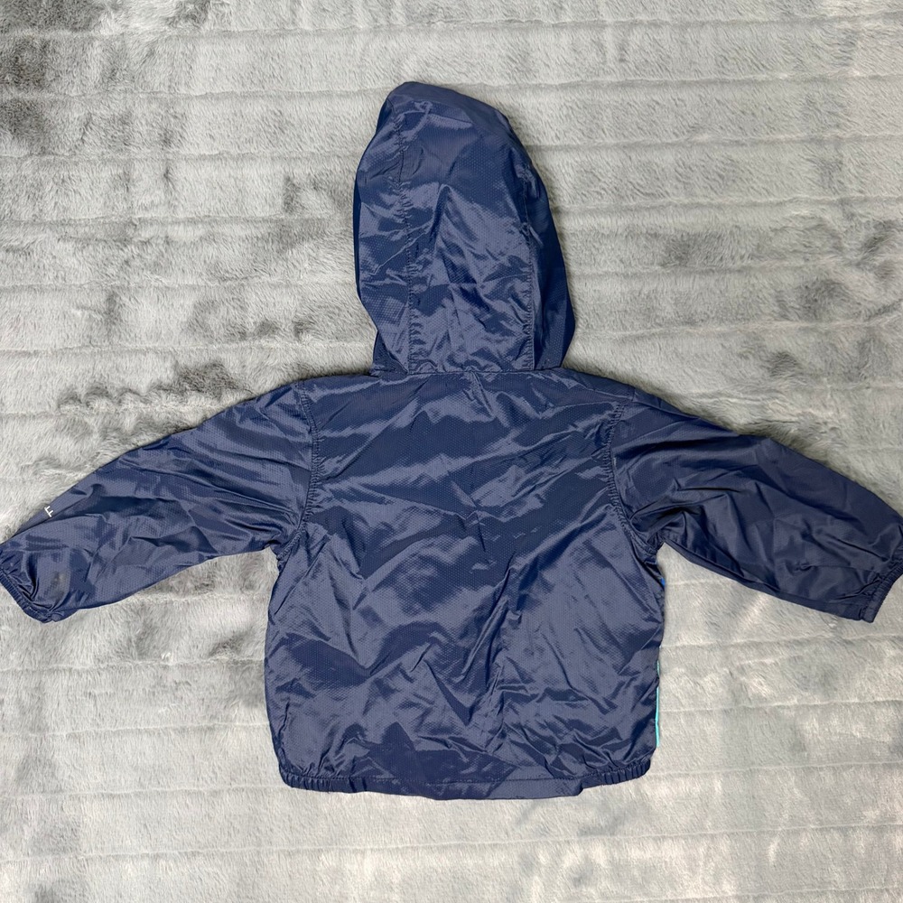 The North Face Windbreaker Infant 3-6M Blue WindWall Hooded Colorblock Jacket - Picture 6 of 7